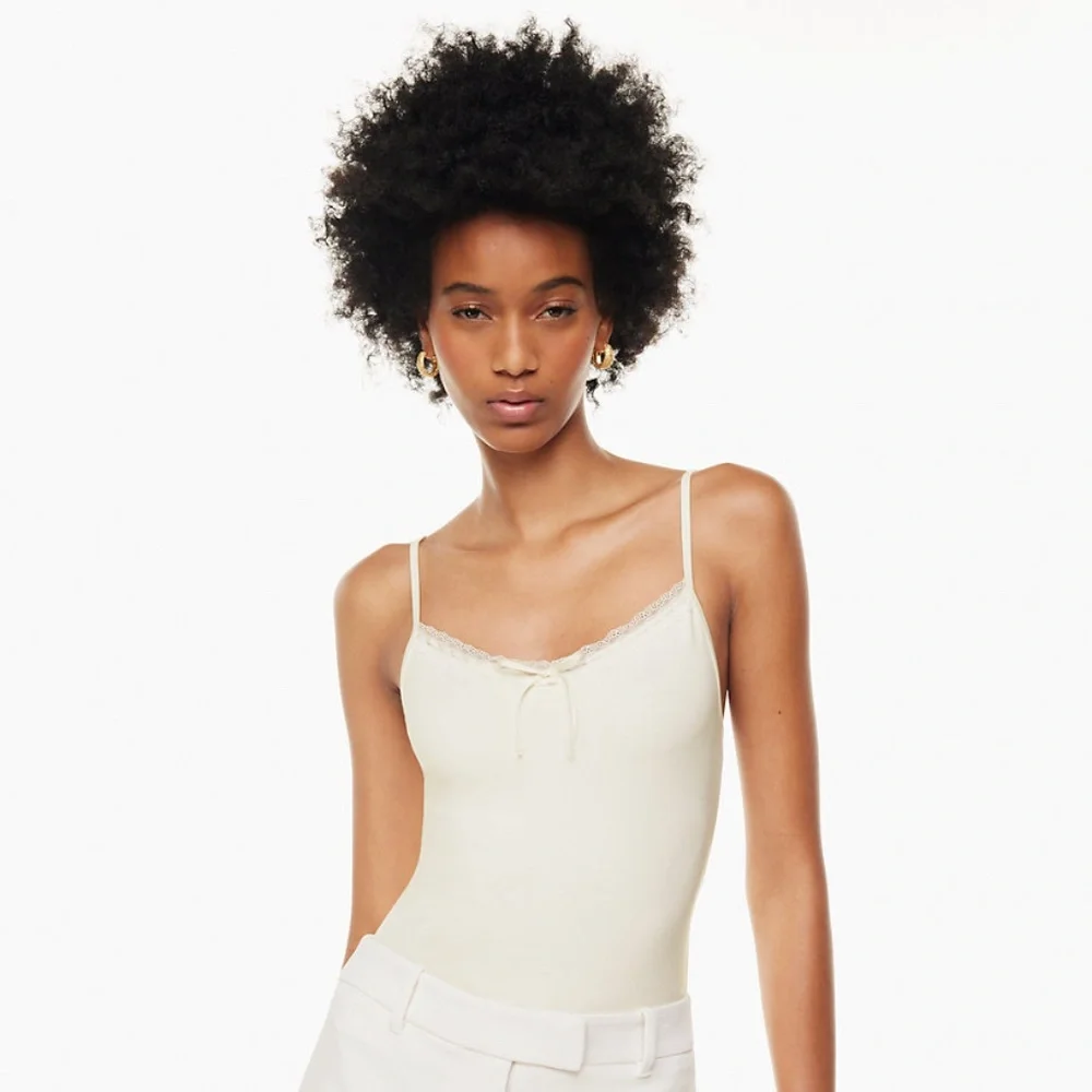 Aritzia Wilfred Verse Tank Lace camisole Light Birch Size Small